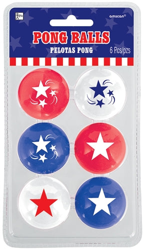 Patriotic Pong Balls 6 Pack