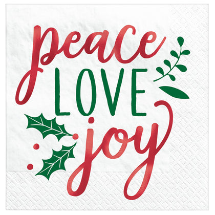Peace Love Joy Luncheon Napkins 16ct | Christmas