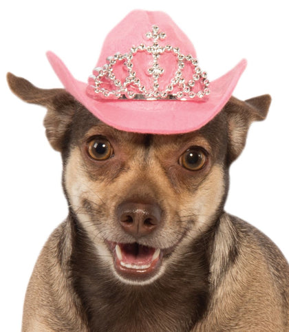 Pet Tiara Pink Cowboy Hat