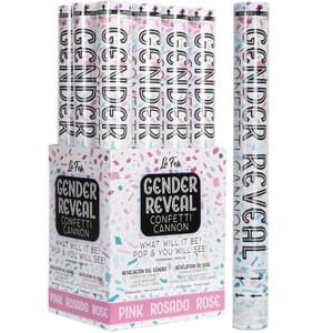18" Pink GENDER REVEAL CONFETTI CANNON 1pc