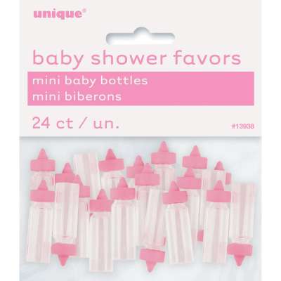 Pink Mini Baby Bottles Favors 24ct