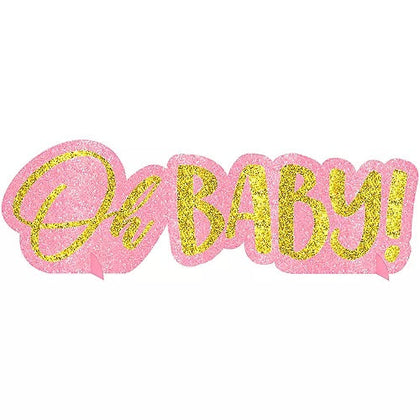 Oh Baby Glitter Table Decoration - Pink | Baby Shower