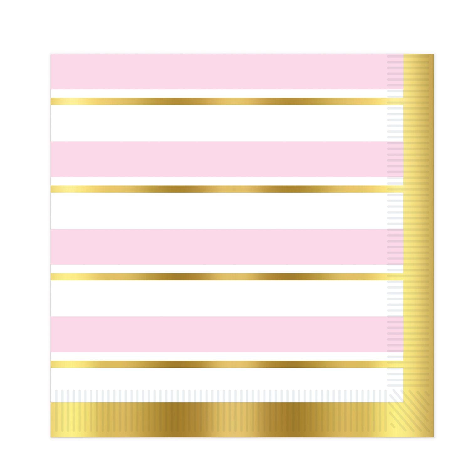 Pink Striped Luncheon Napkins