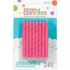 Pink Glitter Spiral Candles  | Candles
