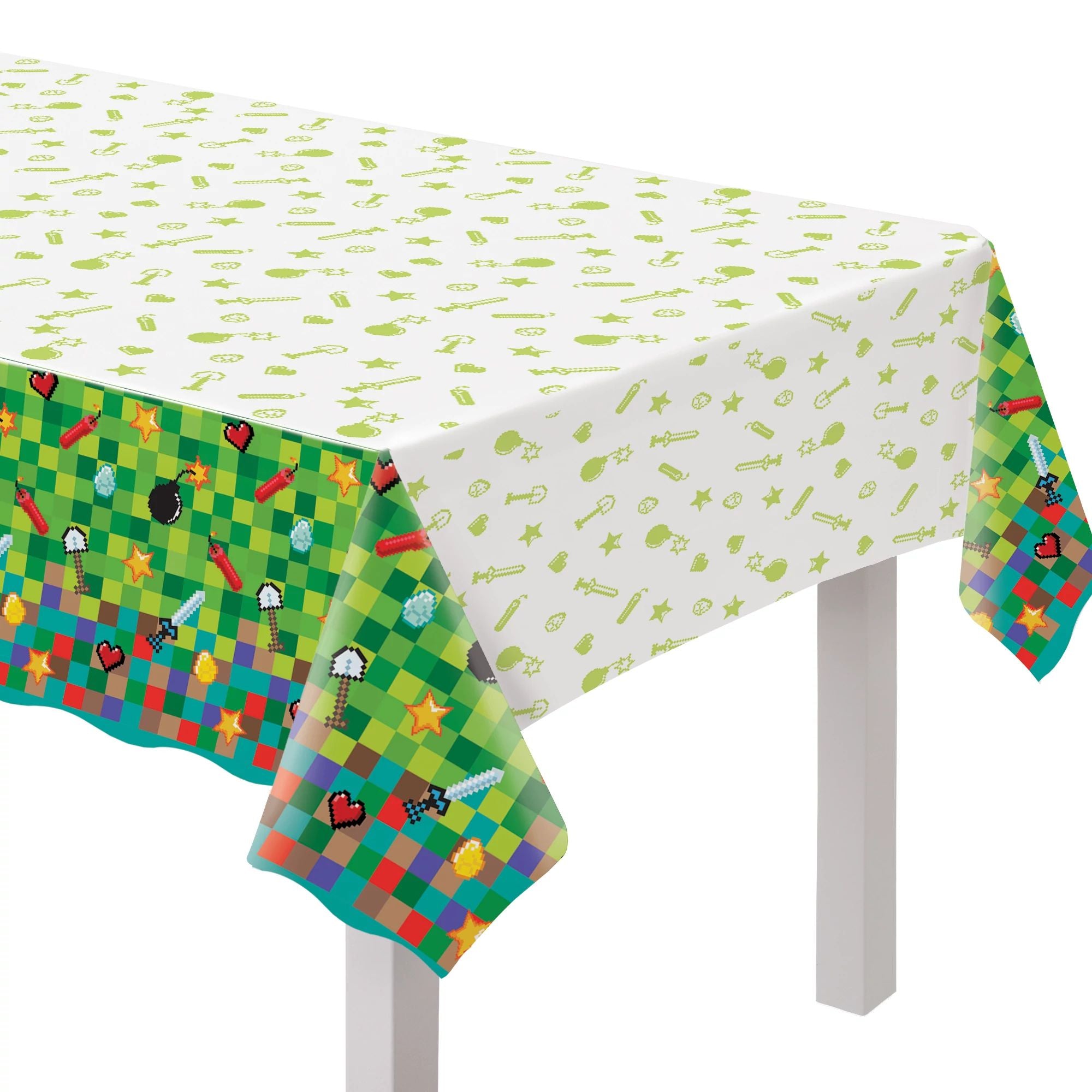 Pixel Party Plastic Table Cover | Kid's Birthday