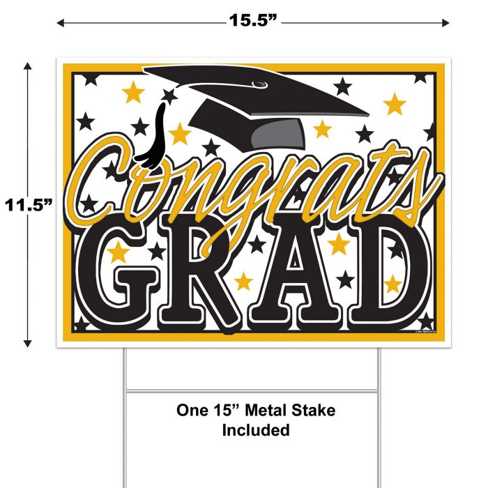 Plastic Congrats Grad Yard Sign