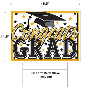 Plastic Congrats Grad Yard Sign