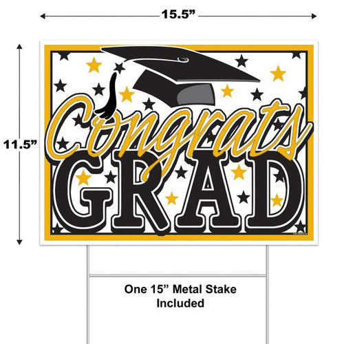 Plastic Congrats Grad Yard Sign