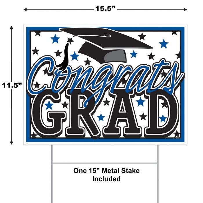 Plastic Congrats Grad Yard Sign size