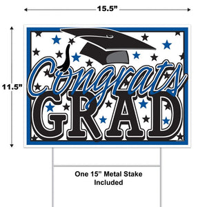 Plastic Congrats Grad Yard Sign size