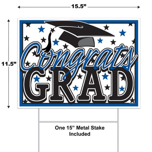 Plastic Congrats Grad Yard Sign size