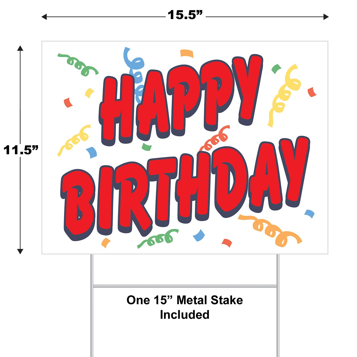 Plastic Happy Birthday Yard Sign