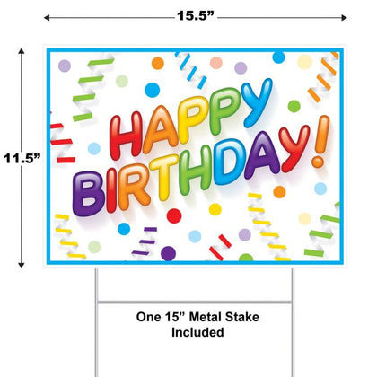 Plastic Happy Birthday! Yard Sign