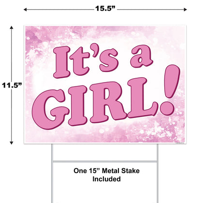 Plastic It's A Girl! Yard Sign