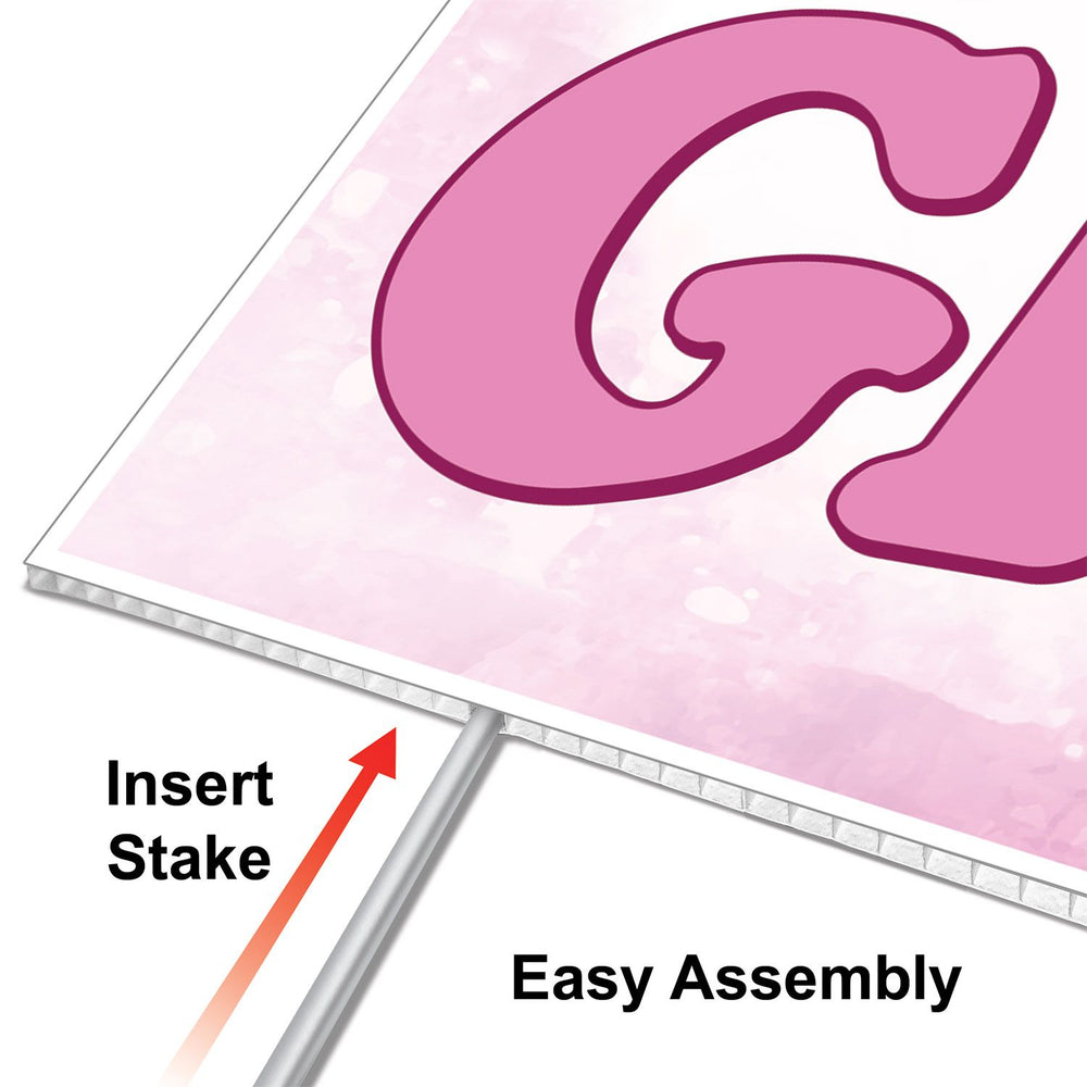 Plastic It's A Girl! Yard Sign