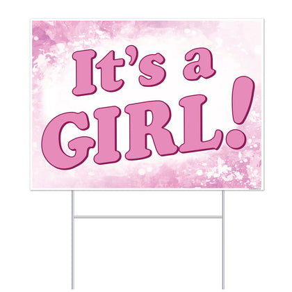 Plastic It's A Girl! Yard Sign