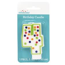 Numeral Polka Dot Birthday Candles - 4  | Candles