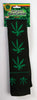 Black with green marijuana leaves