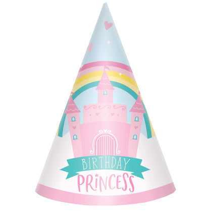 Princess Castle Birthday Cone Hat 8ct | Kid's Birthday
