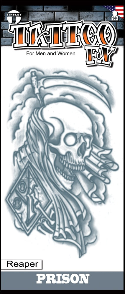 Prison Reaper Temporary Tattoo