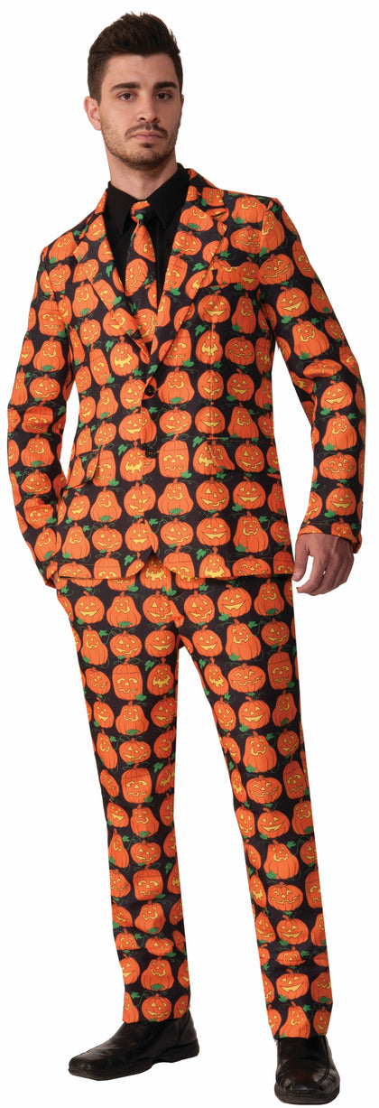 Orange Pumpkin print suit and tie