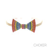 Rainbow Rhinestone Choker