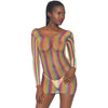 Fishnet Rainbow Stipe Dress
