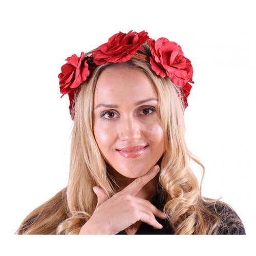 Red Rose Braided Headband
