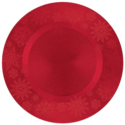 Red Snowflake Round Charger