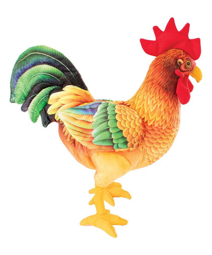 Red & Orange Rooster Plush Toy | Real Planet