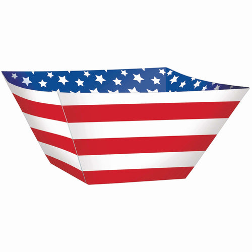 Red, White And Blue Paper Square Bowls