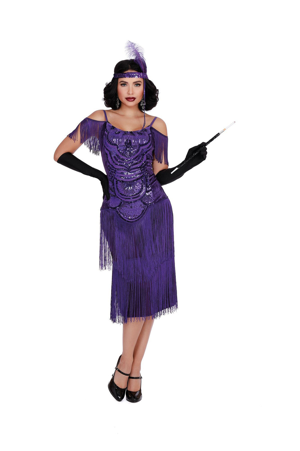 Purple Dress and Headpiece