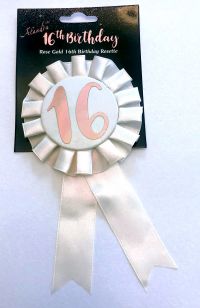 Rose Gold 16th Birthday Rosette