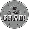 Silver 9in Congrats Grad Paper Plates 18ct | Graduation