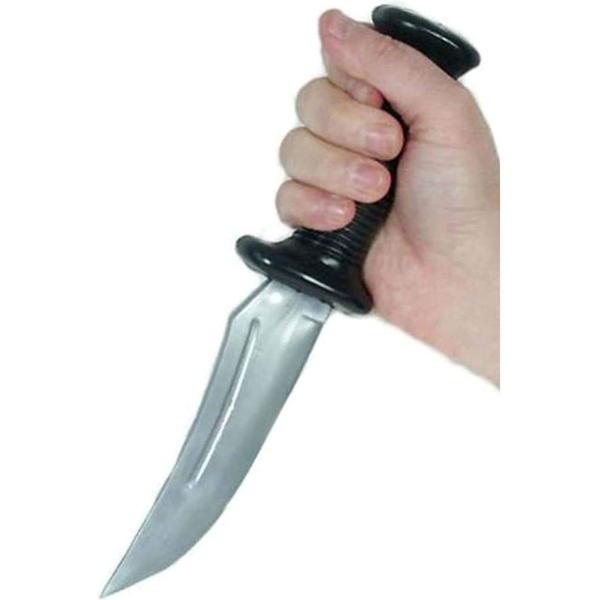 Curved blade with black handle