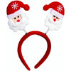 Red headband with felt red and white santa faces