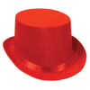 Red Satin Sleek Top Hat | Adult