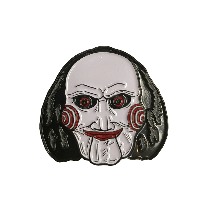 spiral cheeks clown horror pin