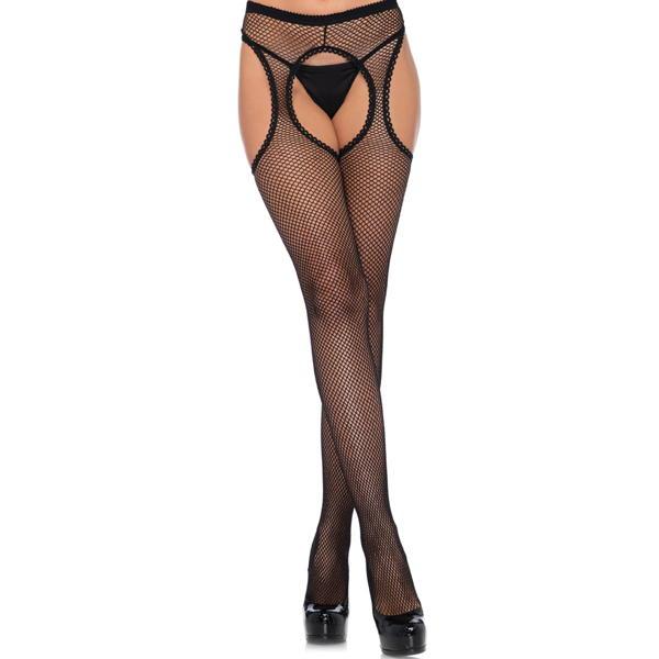 Scalloped Edge Suspender Fishnets