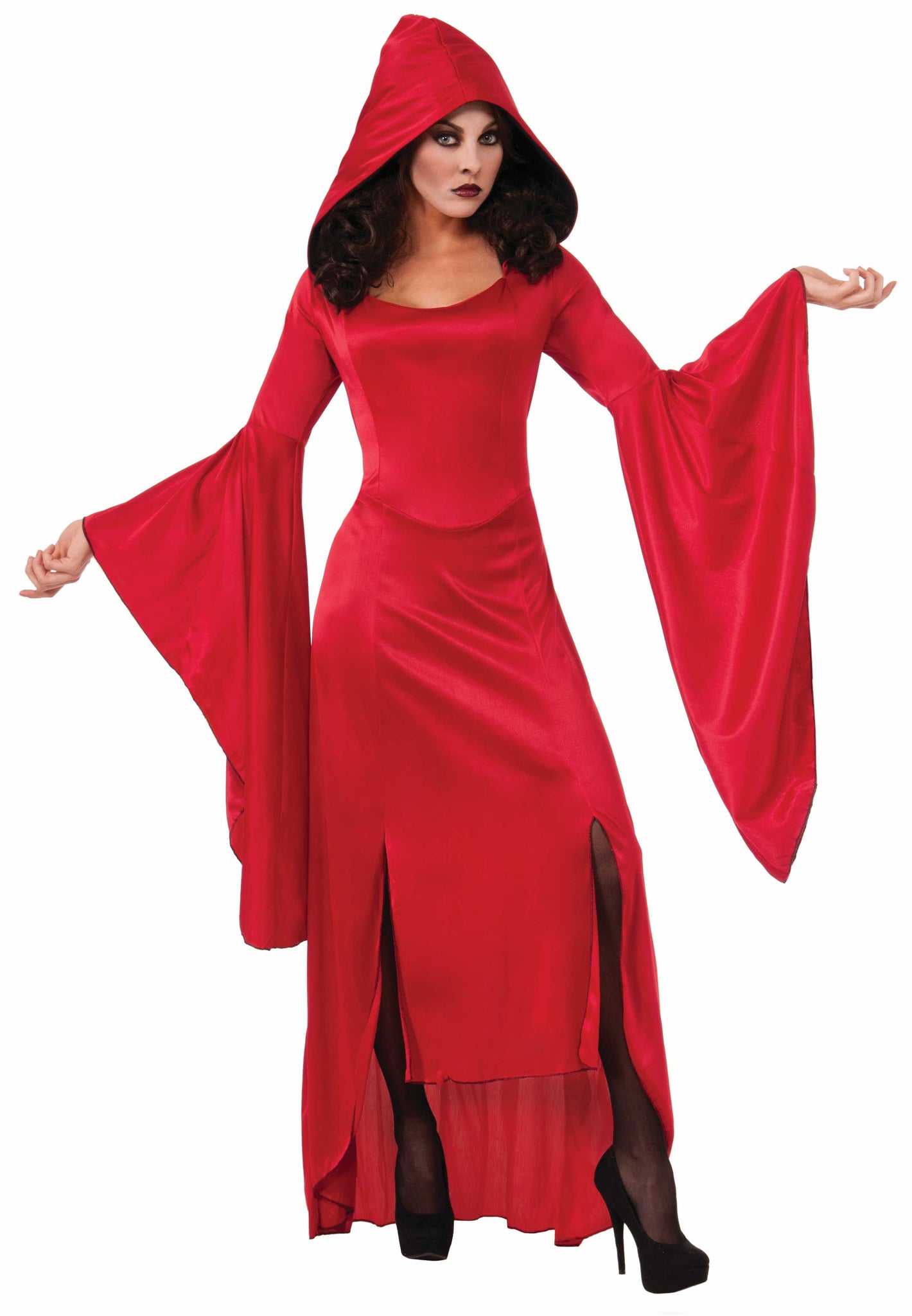 Red scarlet hooded dress
