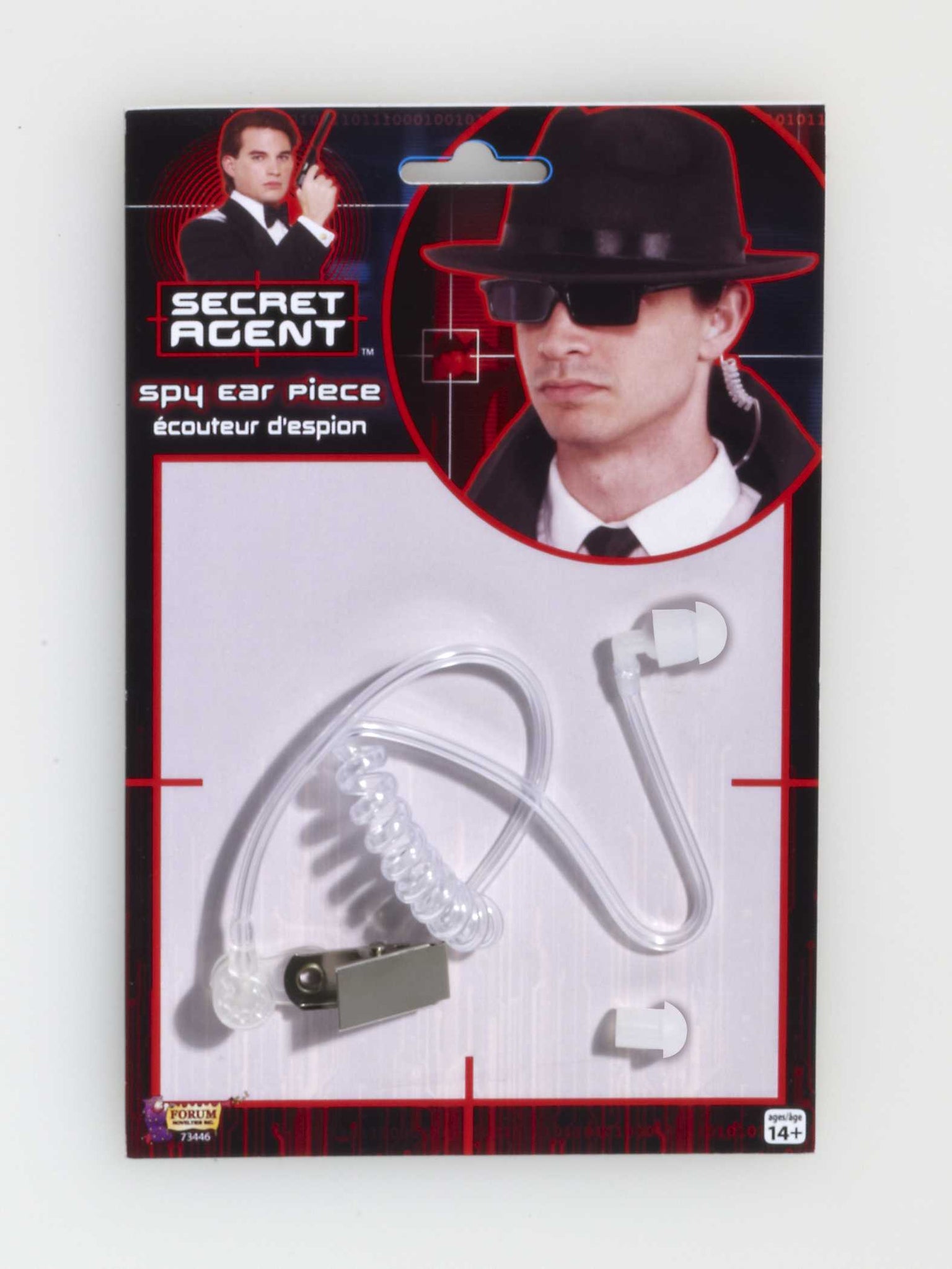 Clear cord with ear piece and clip
