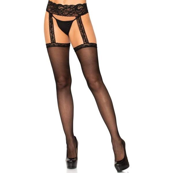 Lace Garter Belt Black Thigh Highs