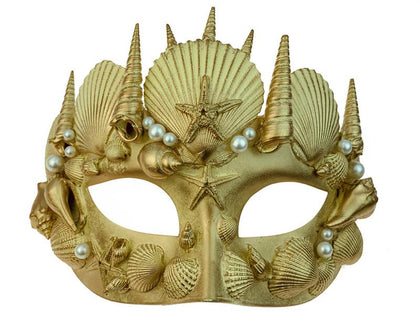 Gold with pearl shell mask