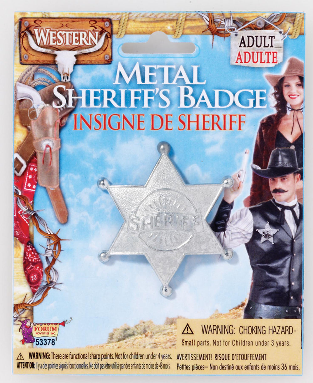 Silver star badge with pin back