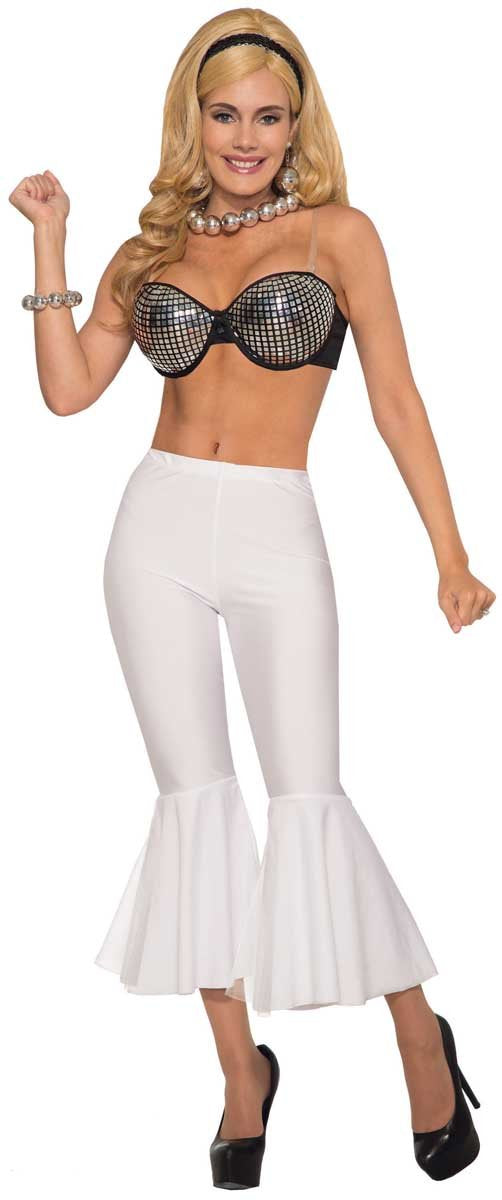 White high waist cropped bell bottoms