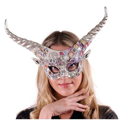 Silver Mosaic Faun Mask