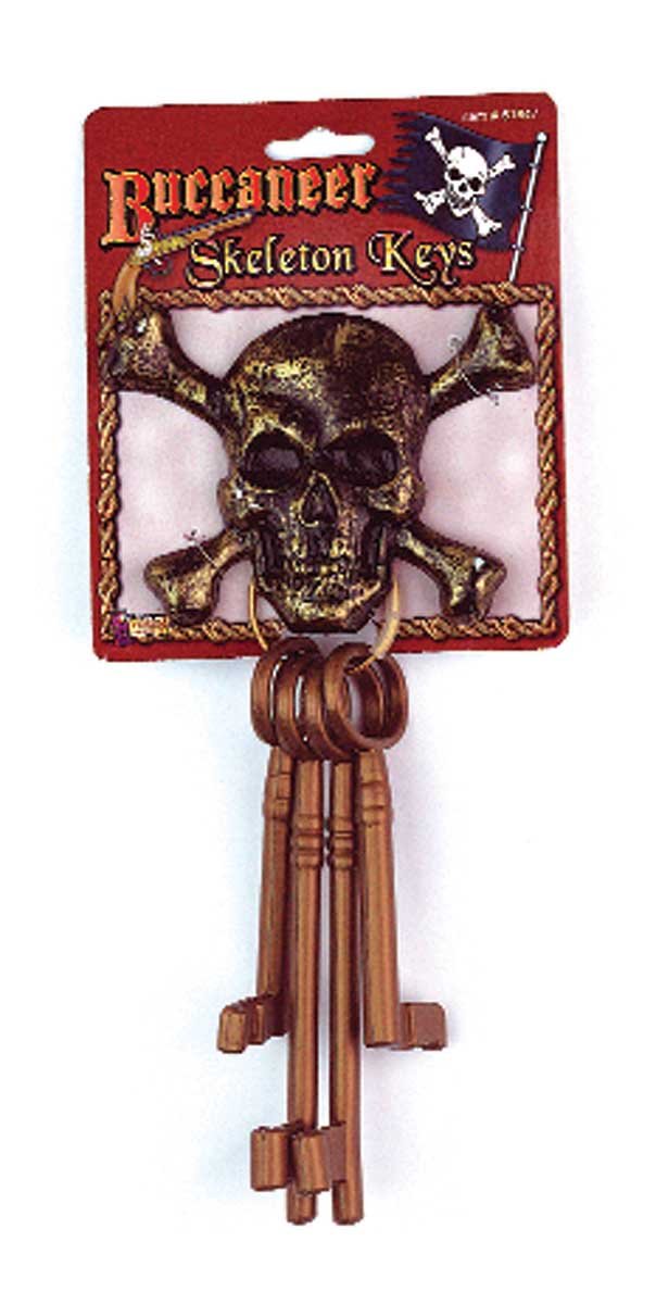 Skull and cross bones skeleton key holder with four keys