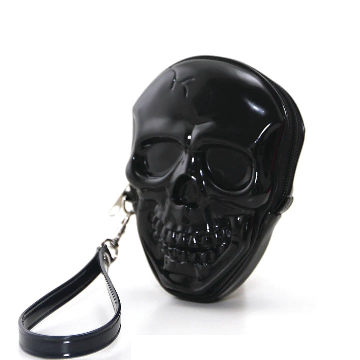 Smiling Skull Zippered Wristlet  | Halloween