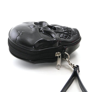Smiling Skull Zippered Wristlet  | Halloween