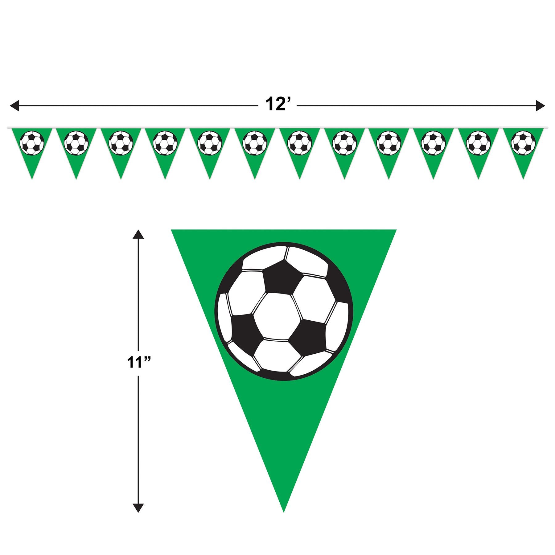 Soccer Ball Pennant Banner